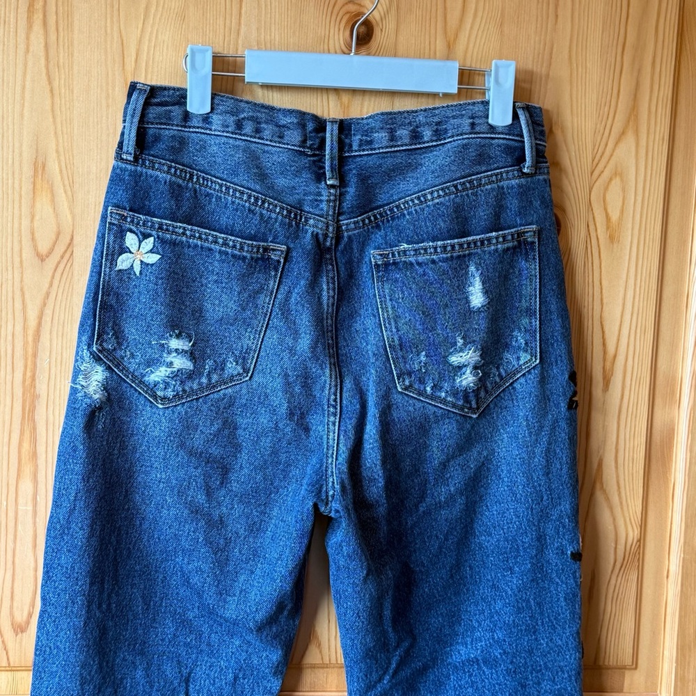 Driftwood Jordie Floral Embroidered Jeans 28 x 27 High Rise Straight Leg Boho - Picture 11 of 16